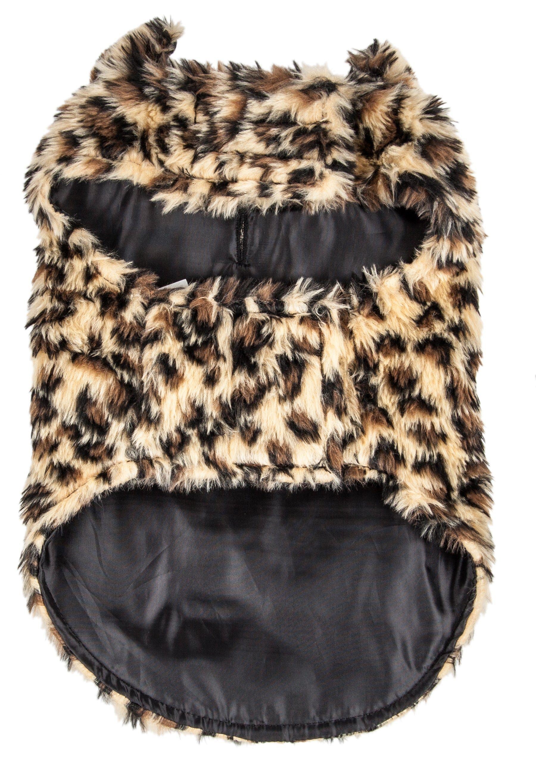 Luxe Poocheetah Cheetah-Spotted Mink Fur Dog Coat