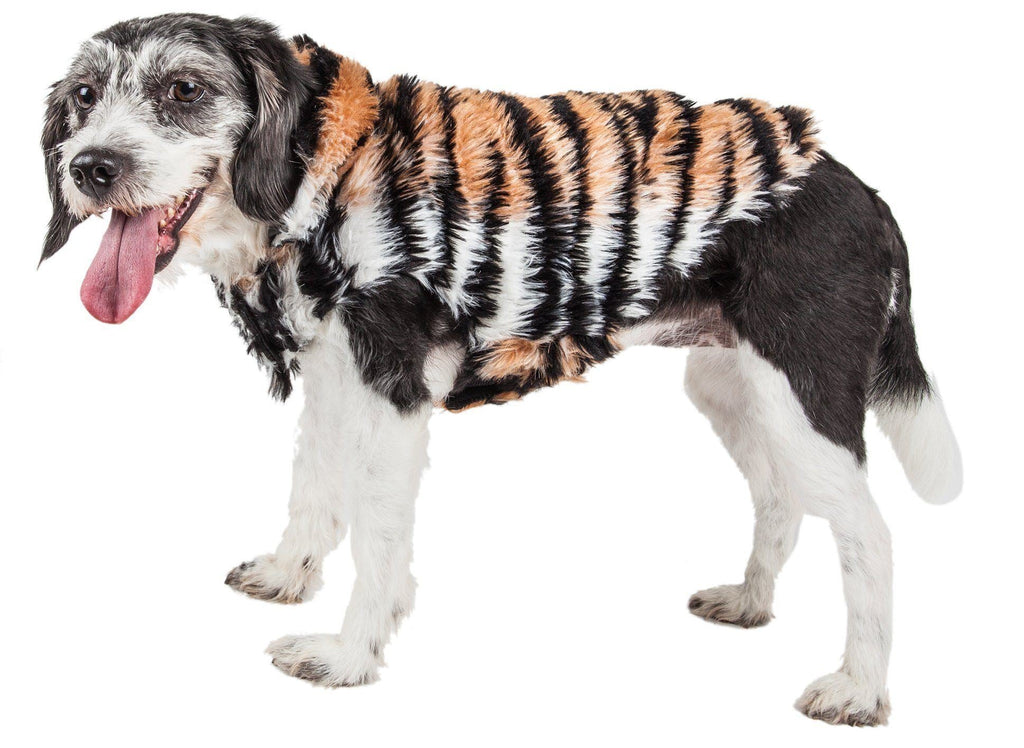 Luxe Tigerbone Tiger-Patterned Mink Fur Dog Jacket