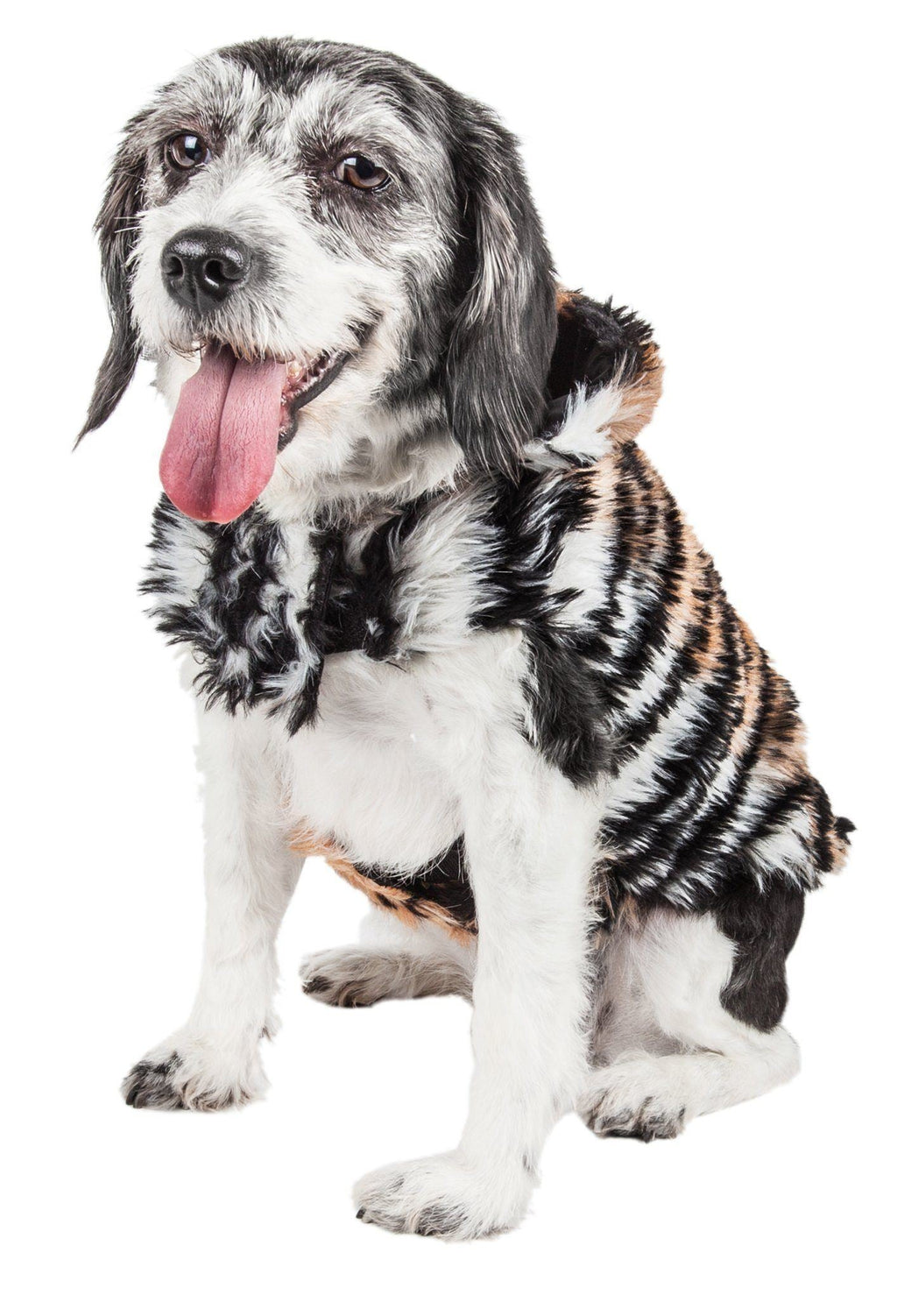Luxe Tigerbone Tiger-Patterned Mink Fur Dog Jacket