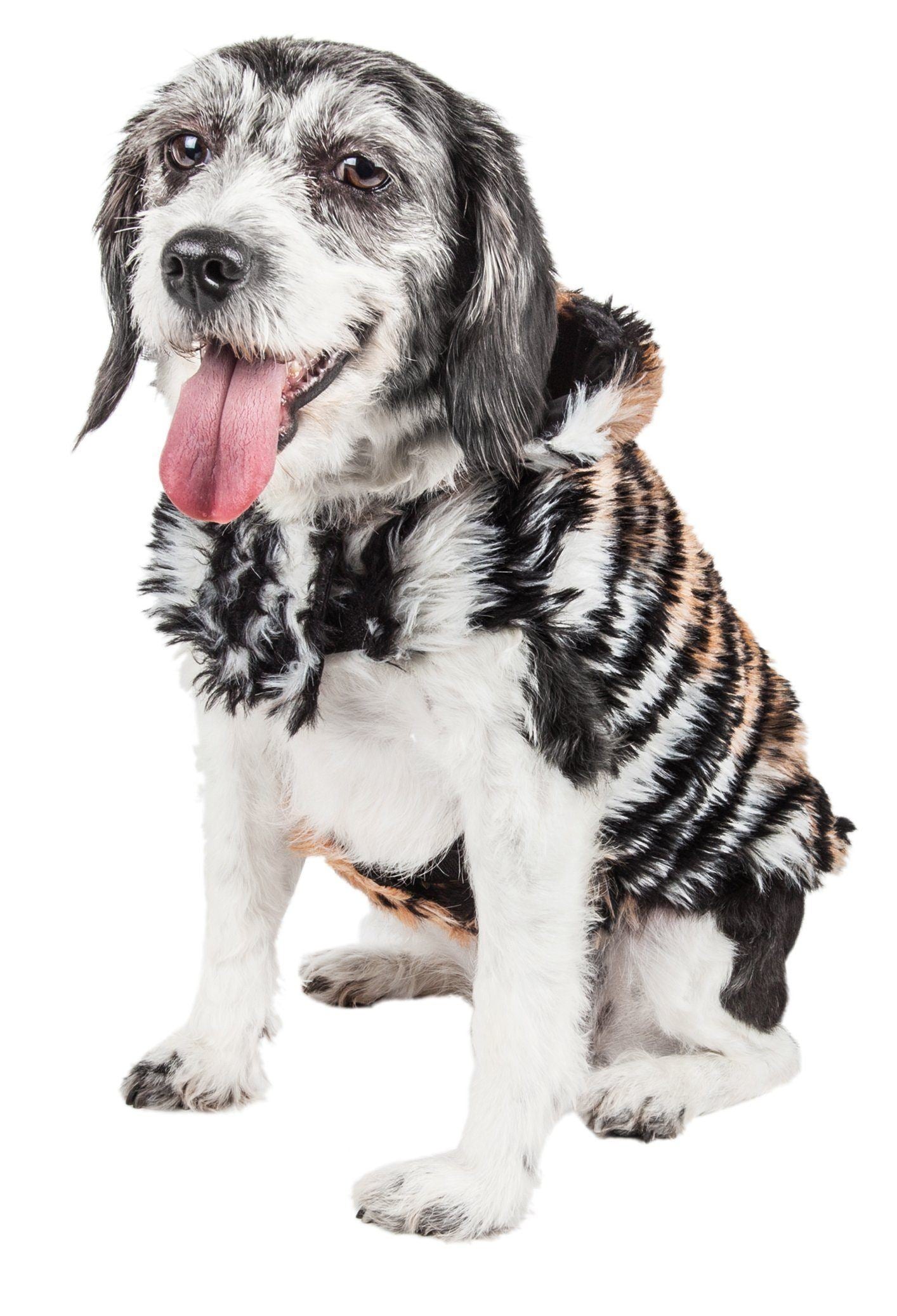 Luxe Tigerbone Tiger-Patterned Mink Fur Dog Jacket