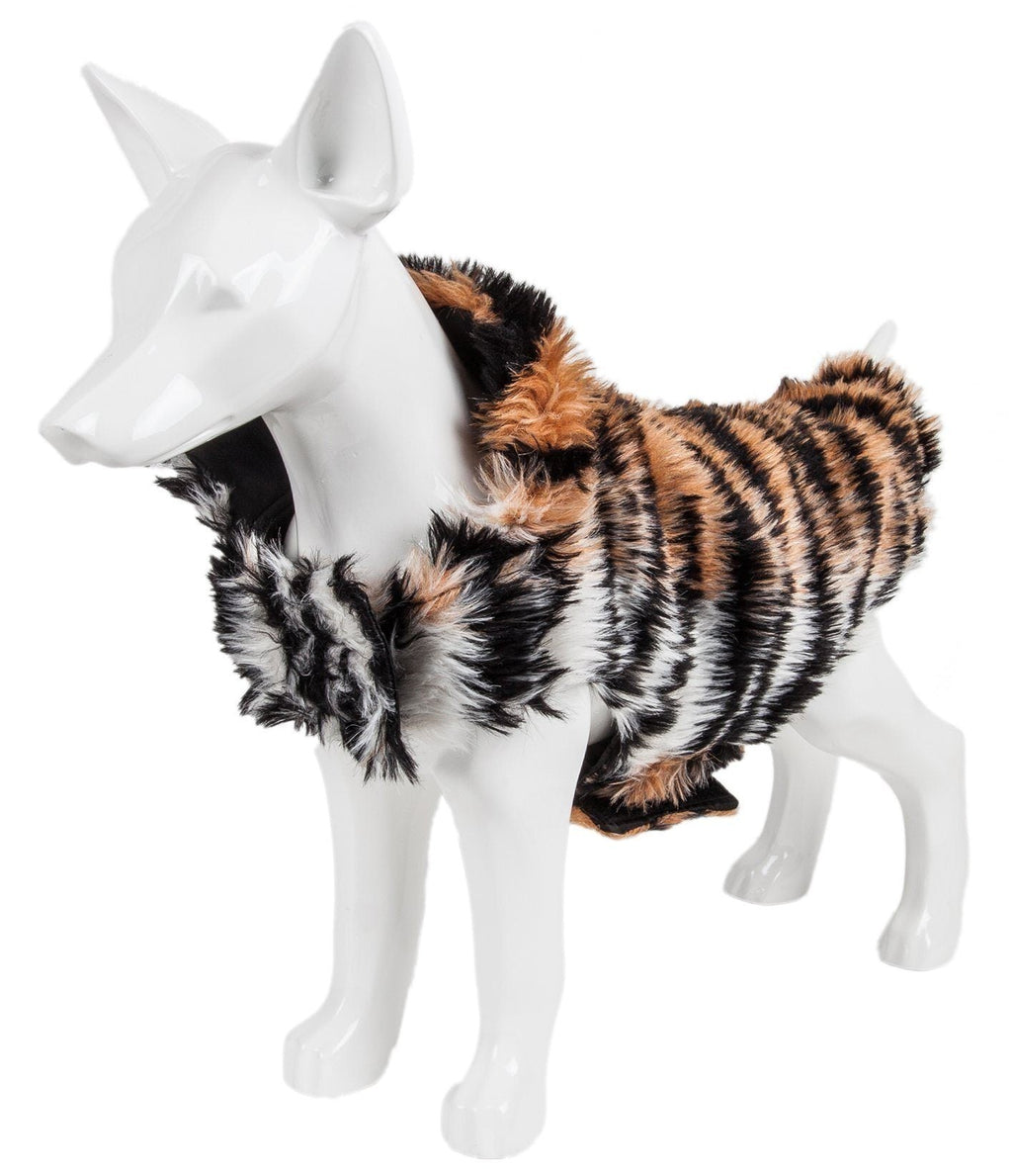 Luxe Tigerbone Tiger-Patterned Mink Fur Dog Jacket