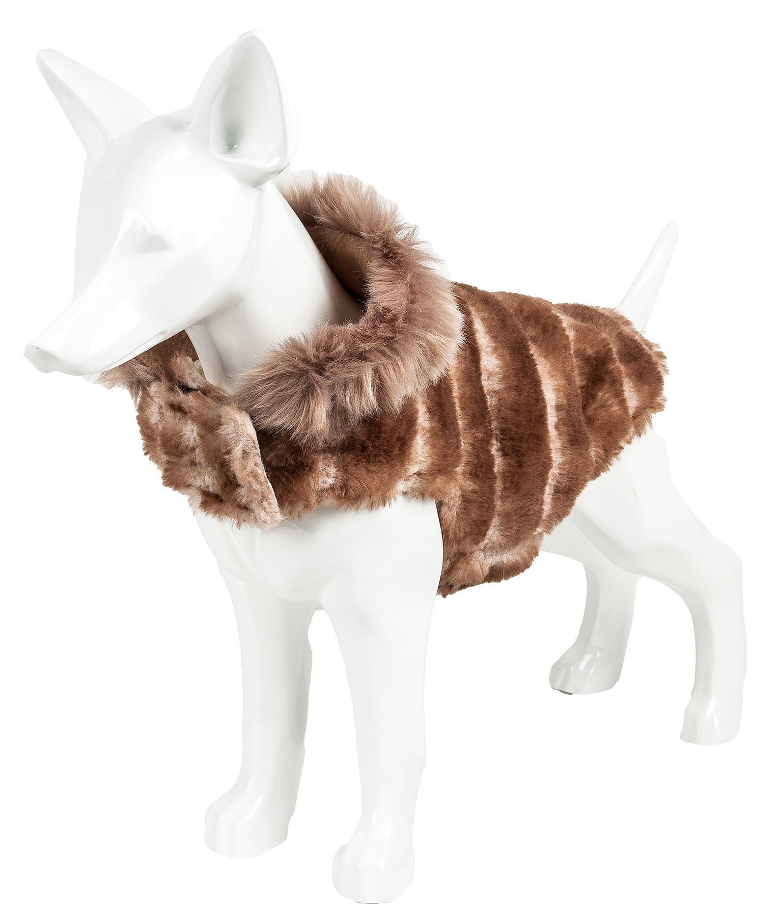 Luxe Tira-Poochoo Tiramisu Patterned Mink Fur Designer Dog Jacket