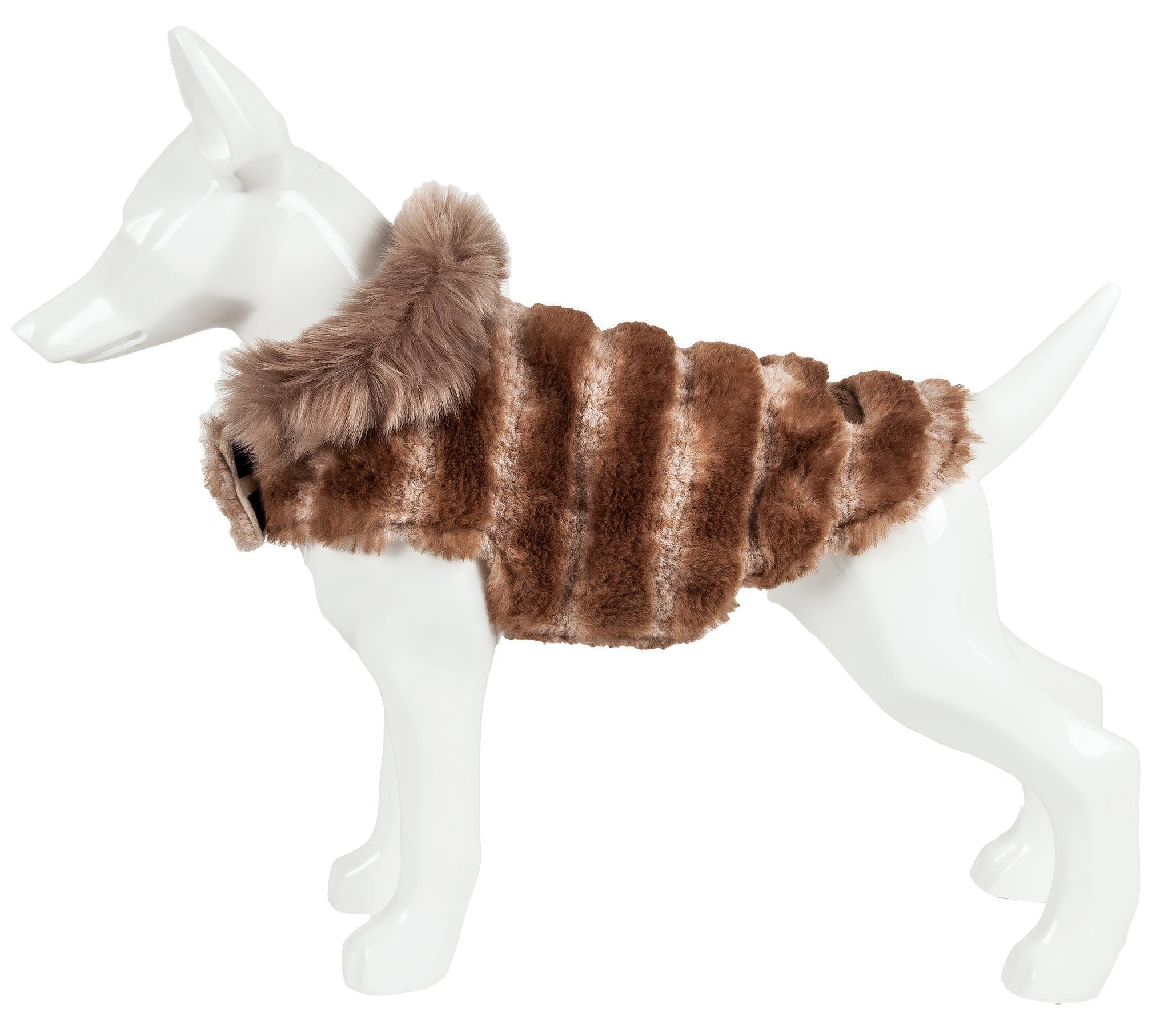 Luxe Tira-Poochoo Tiramisu Patterned Mink Fur Designer Dog Jacket