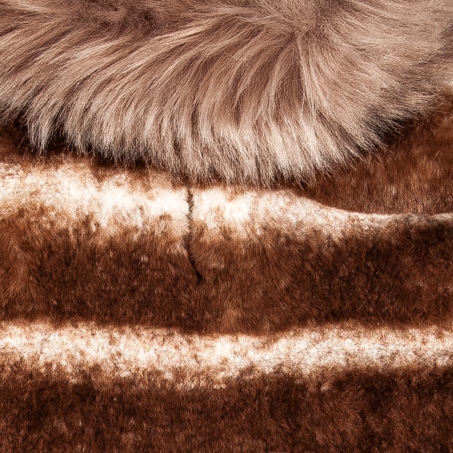 Luxe Tira-Poochoo Tiramisu Patterned Mink Fur Designer Dog Jacket