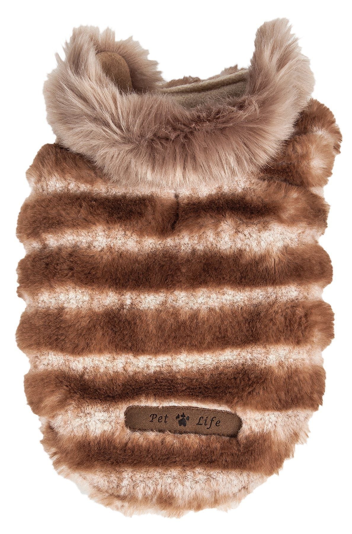 Luxe Tira-Poochoo Tiramisu Patterned Mink Fur Designer Dog Jacket