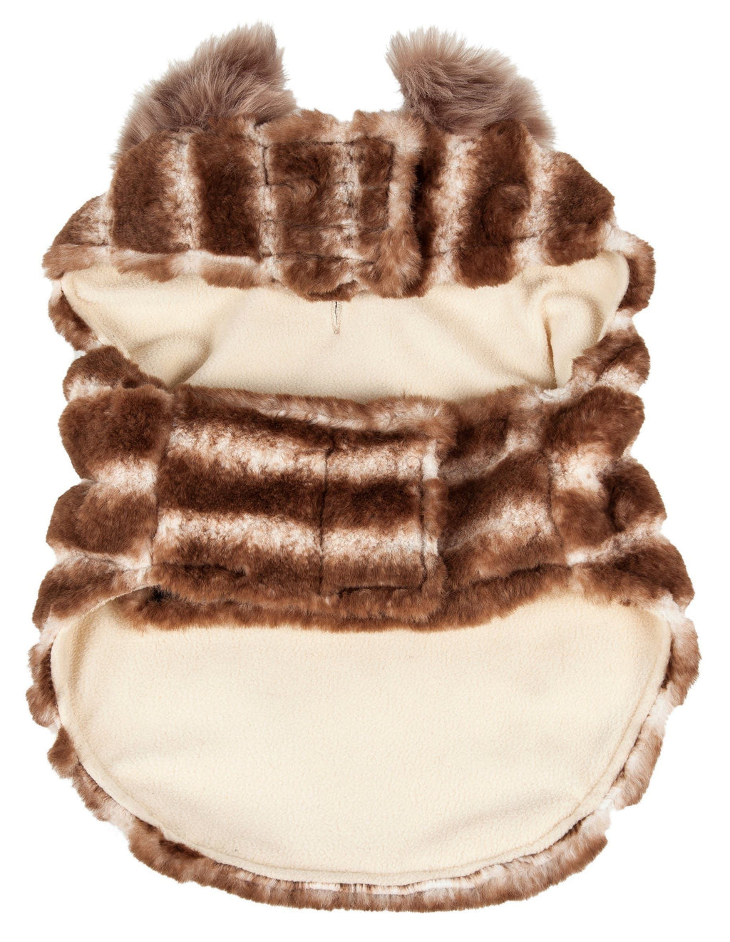 Luxe Tira-Poochoo Tiramisu Patterned Mink Fur Designer Dog Jacket