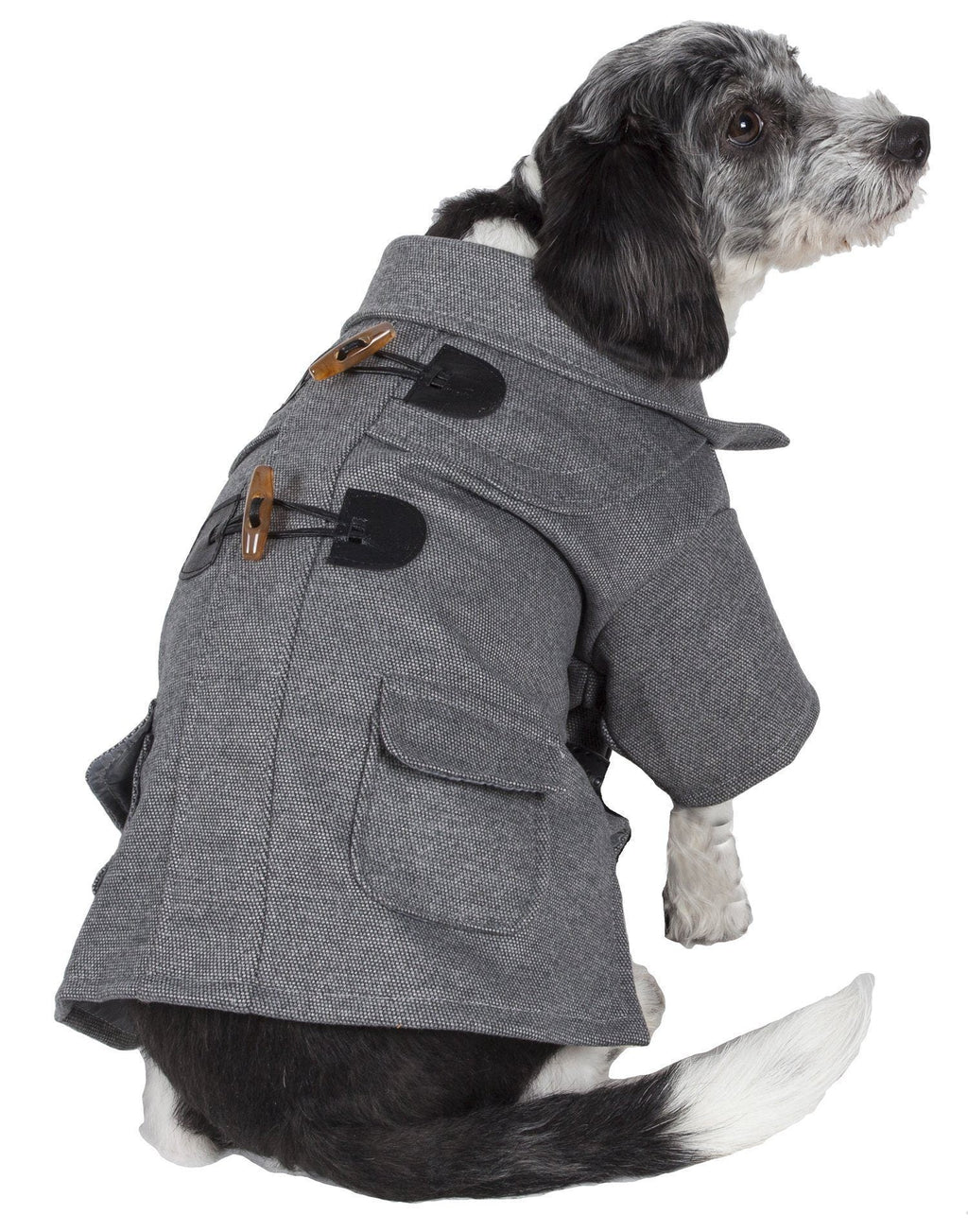 Military Static Riveted Fashion Collared Wool Dog Jacket Coat