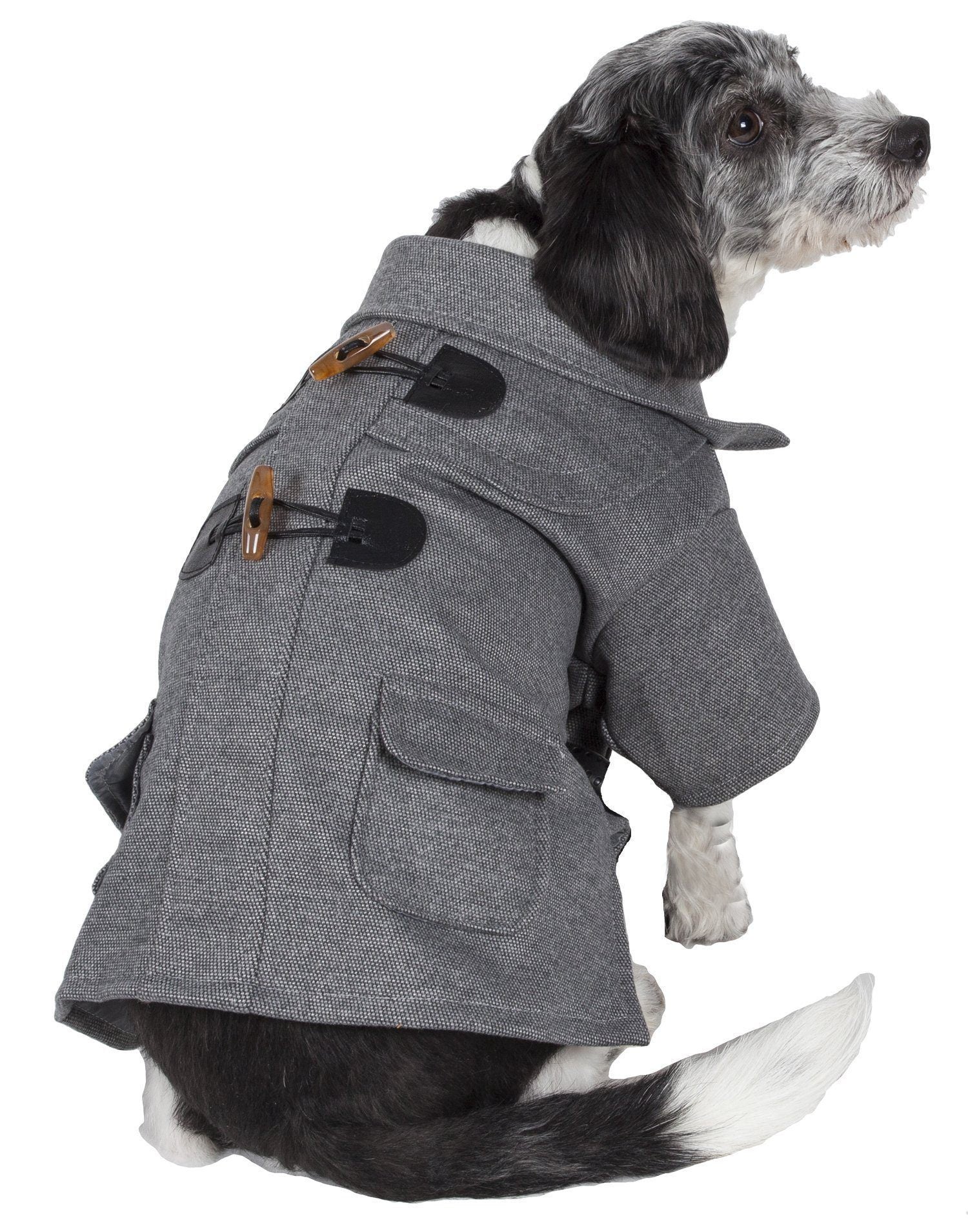 Military Static Riveted Fashion Collared Wool Dog Jacket Coat