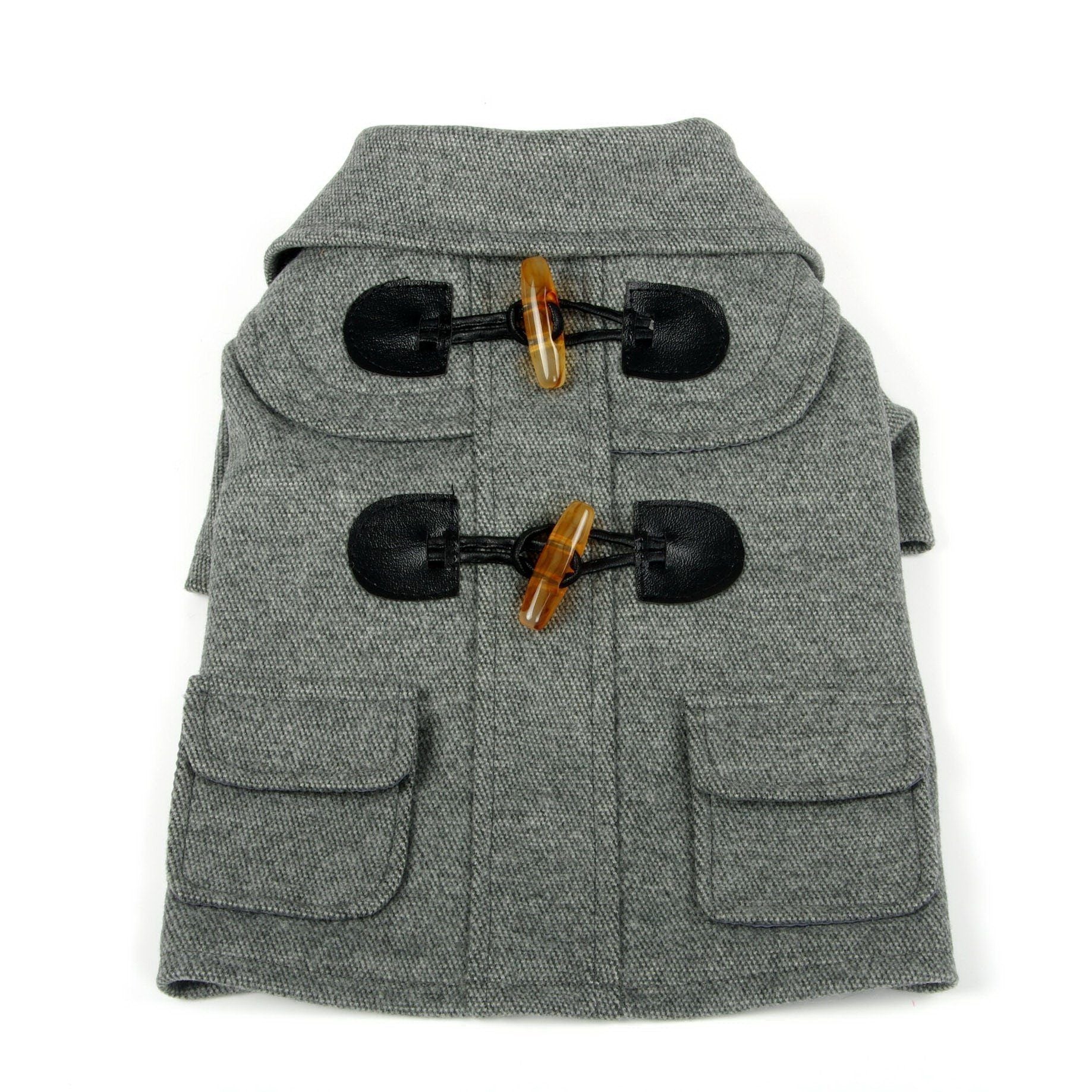 Military Static Riveted Fashion Collared Wool Dog Jacket Coat