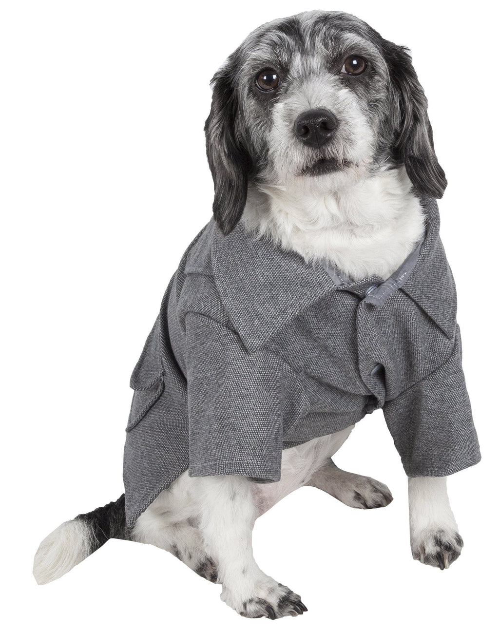 Military Static Riveted Fashion Collared Wool Dog Jacket Coat