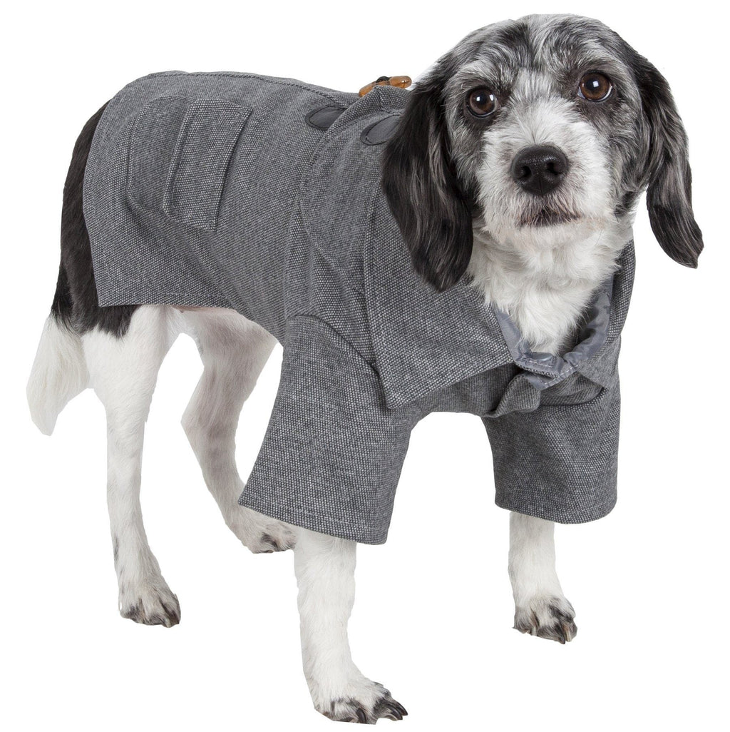 Military Static Riveted Fashion Collared Wool Dog Jacket Coat