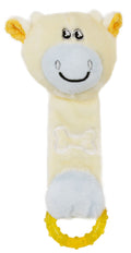 Moo-Born Plush Squeaky Crinkle Newborn Rubber Teething Cat and Dog Toy