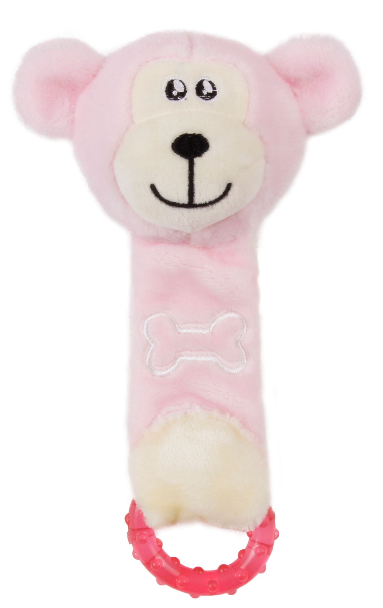 Moo-Born Plush Squeaky Crinkle Newborn Rubber Teething Cat and Dog Toy