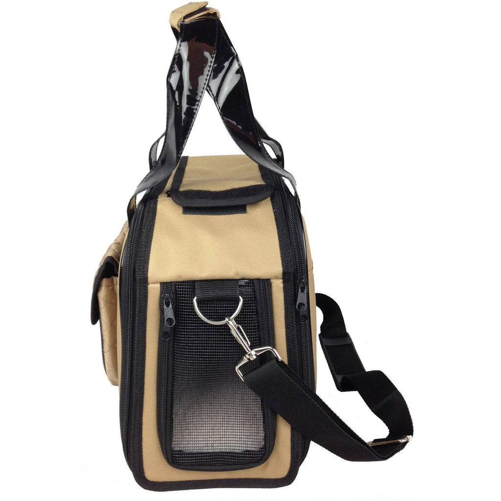 Mystique Airline Approved Fashion Designer Travel Pet Dog Carrier with Pouch
