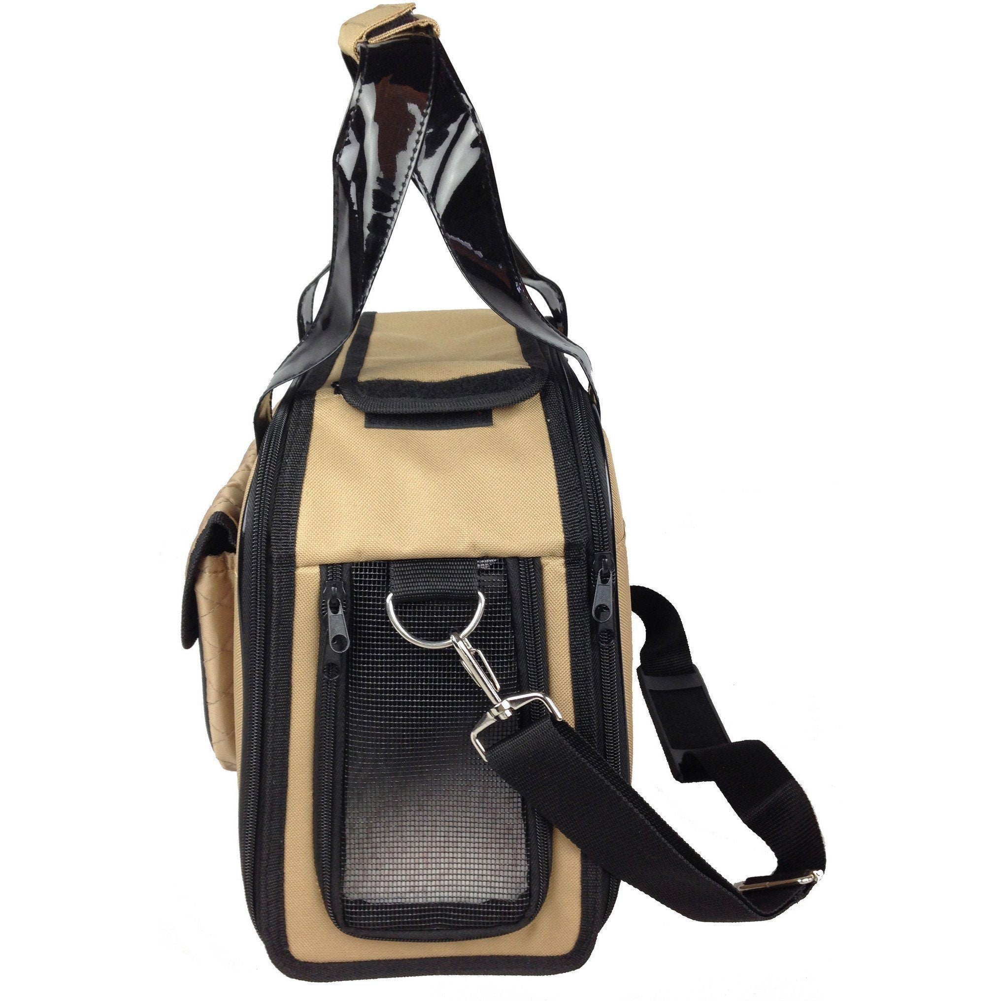 Mystique Airline Approved Fashion Designer Travel Pet Dog Carrier with Pouch