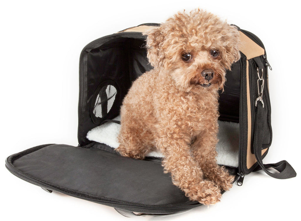 Mystique Airline Approved Fashion Designer Travel Pet Dog Carrier with Pouch