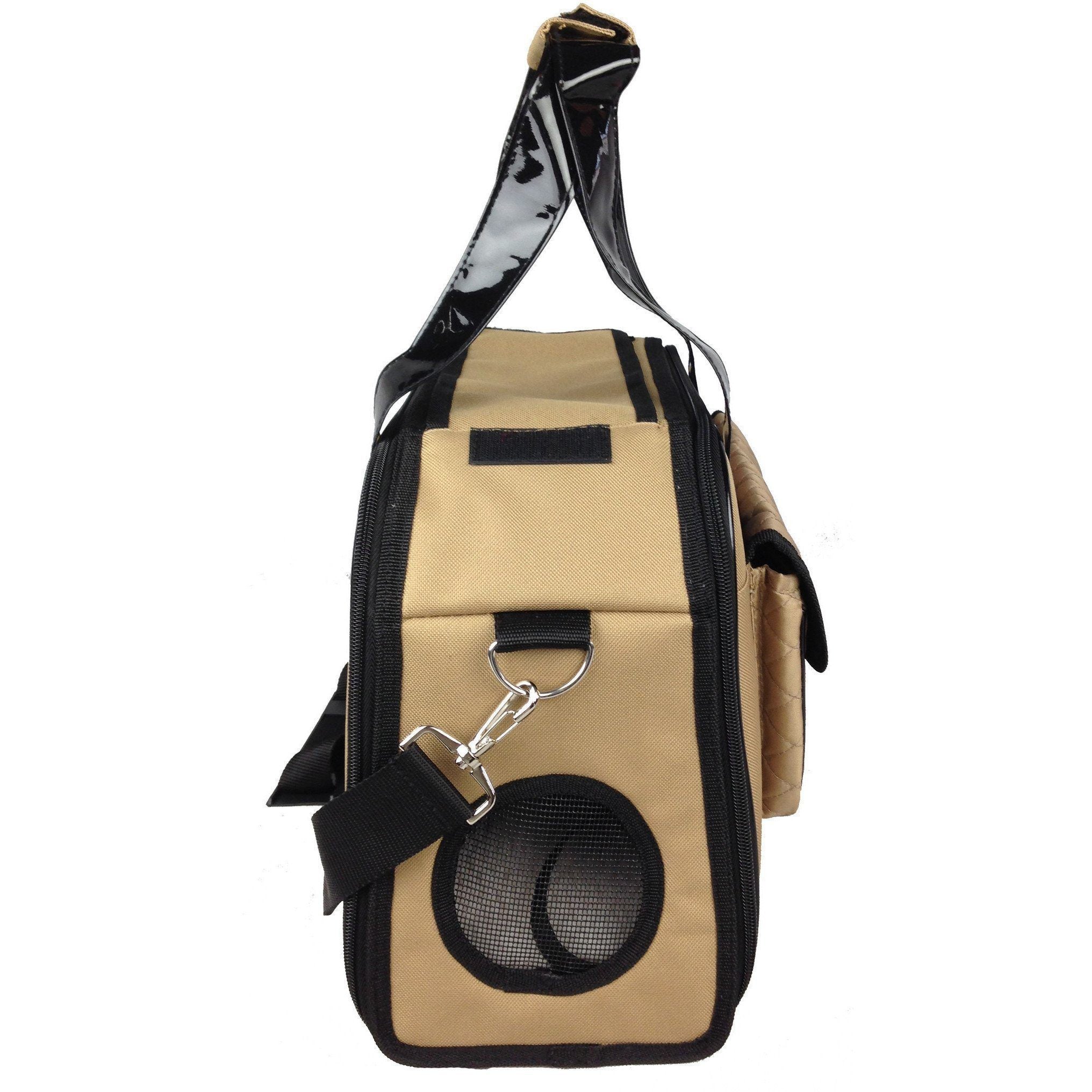 Mystique Airline Approved Fashion Designer Travel Pet Dog Carrier with Pouch