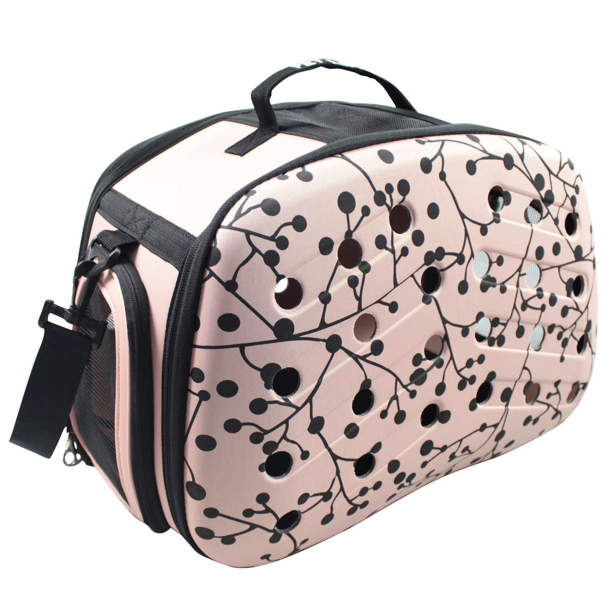 Narrow Shelled Perforated Lightweight Collapsible Military Grade Designer Travel Dog Carrier