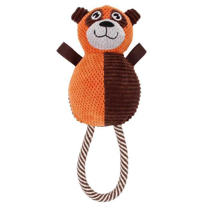 Huggabear Natural Jute Squeaking and Tug Plush Dog Toy