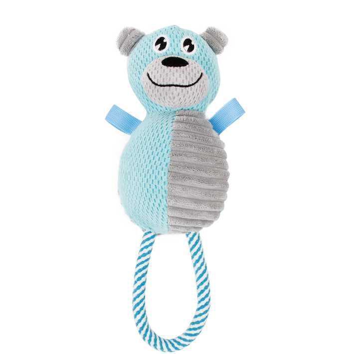 Huggabear Natural Jute Squeaking and Tug Plush Dog Toy