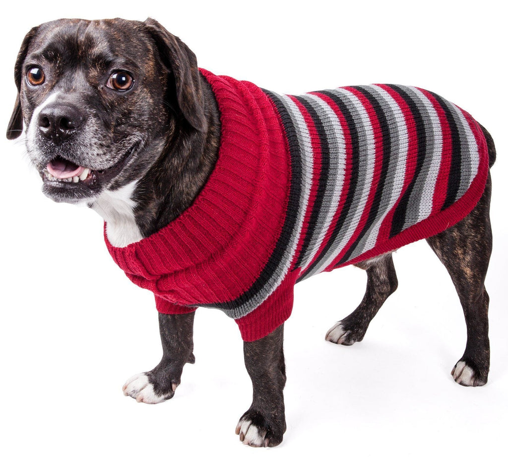 Polo-Casual Lounge Cable Knitted Turtle Neck Dog Sweater