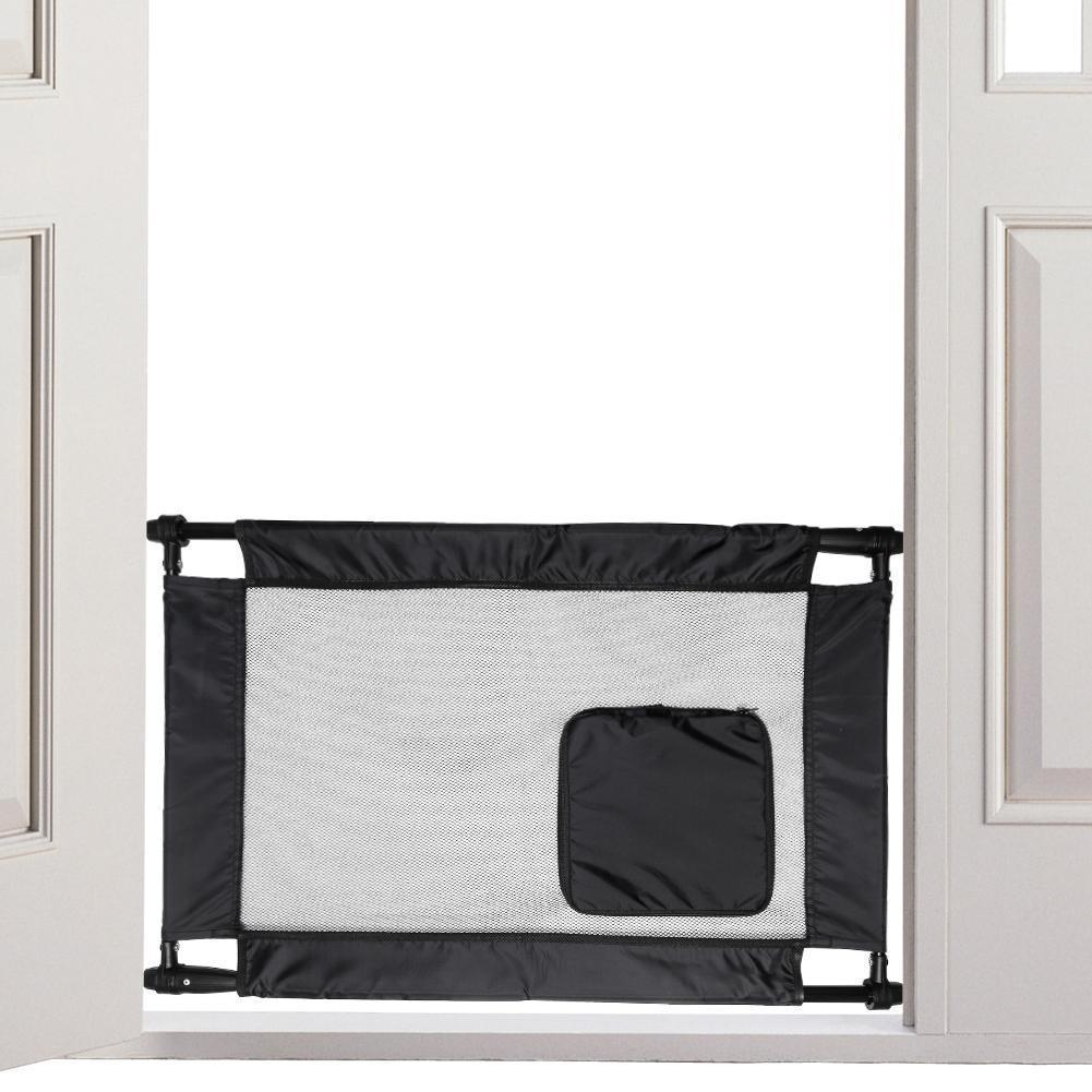 Porta Gate Anti-Drilling Nylon Mesh Collapsible Folding Travel Pet Dog Gate