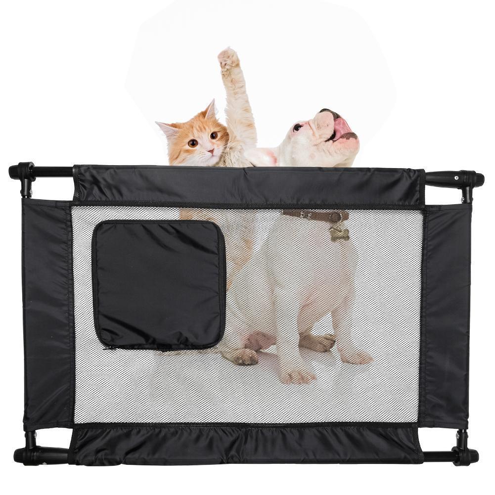 Porta Gate Anti-Drilling Nylon Mesh Collapsible Folding Travel Pet Dog Gate