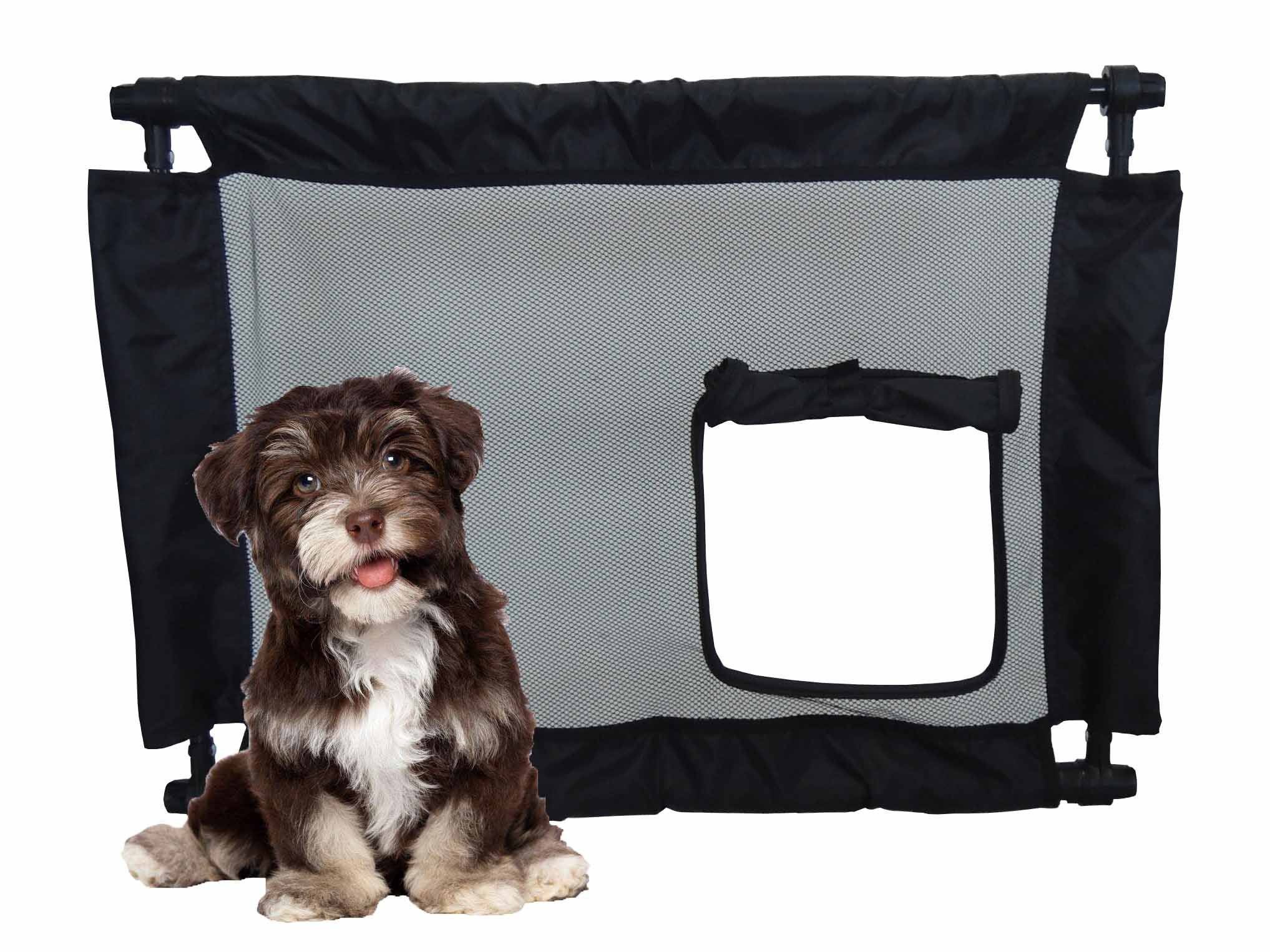 Porta Gate Anti-Drilling Nylon Mesh Collapsible Folding Travel Pet Dog Gate