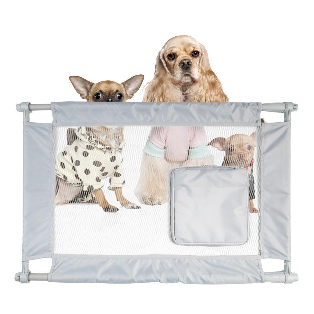 Porta Gate Anti-Drilling Nylon Mesh Collapsible Folding Travel Pet Dog Gate