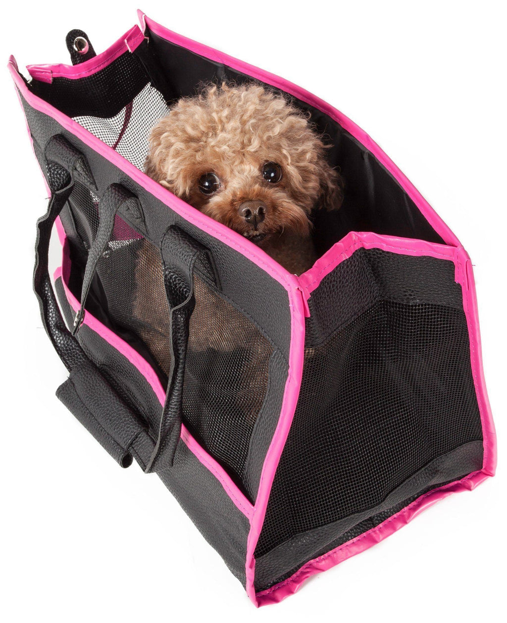 Posh Paw Elegant Leatherette Designer Fashion Travel Pet Dog Carrier Tote