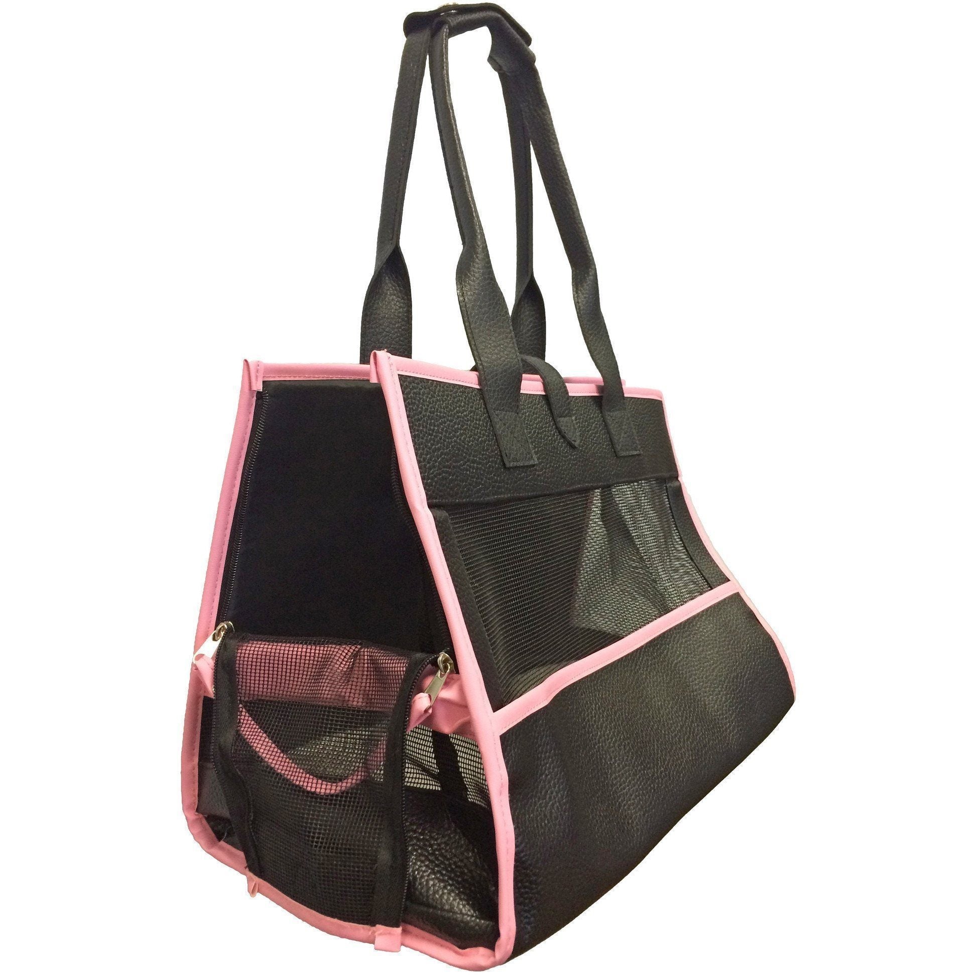 Posh Paw Elegant Leatherette Designer Fashion Travel Pet Dog Carrier Tote