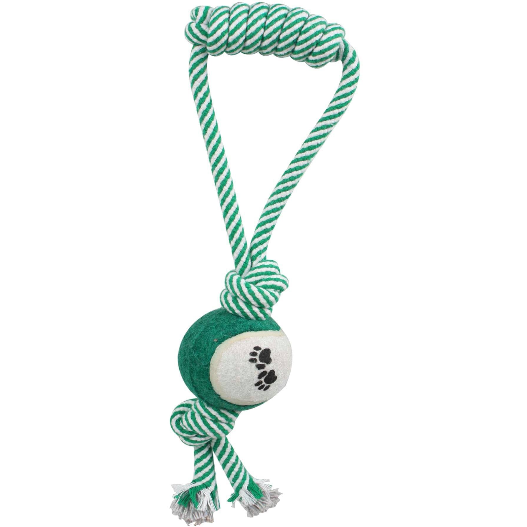 Pull Away All Natural Jute Rope and Tennis Ball Dog Toy
