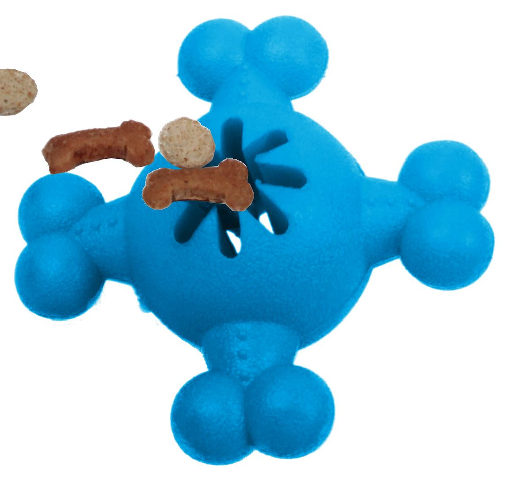 Quadra-Bone TPR Treat Dispensing Durable Dog Toy