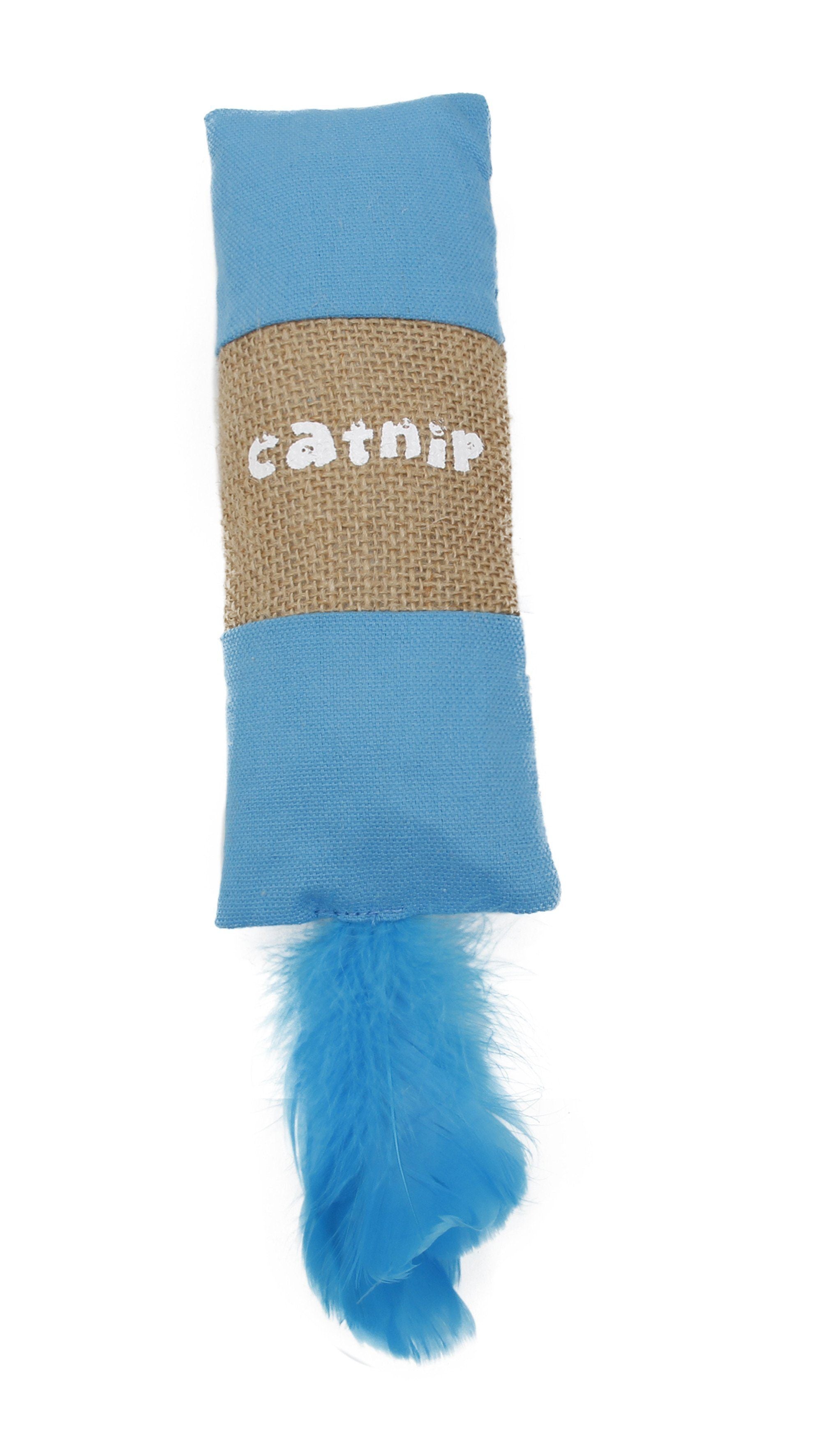 Duffle Feathered Squeak and Crinkle Teaser Plush Cat Toy