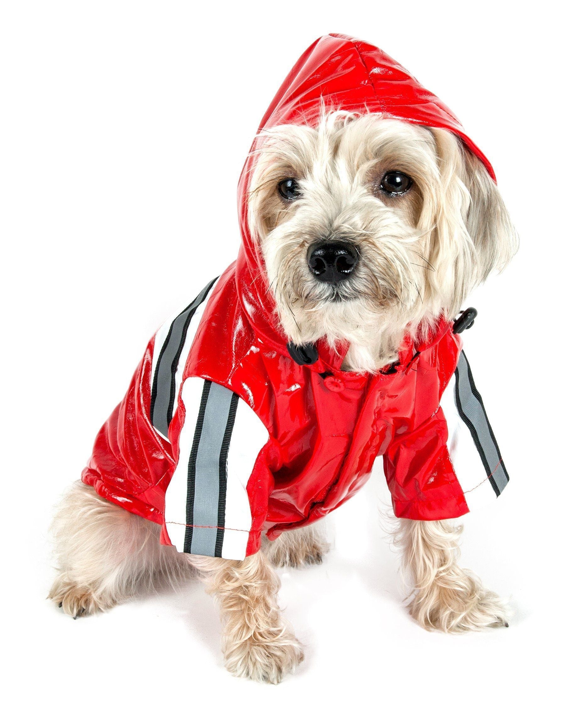 Reflecta-Glow Reflective Waterproof Adjustable Dog Raincoat with Removable Hood