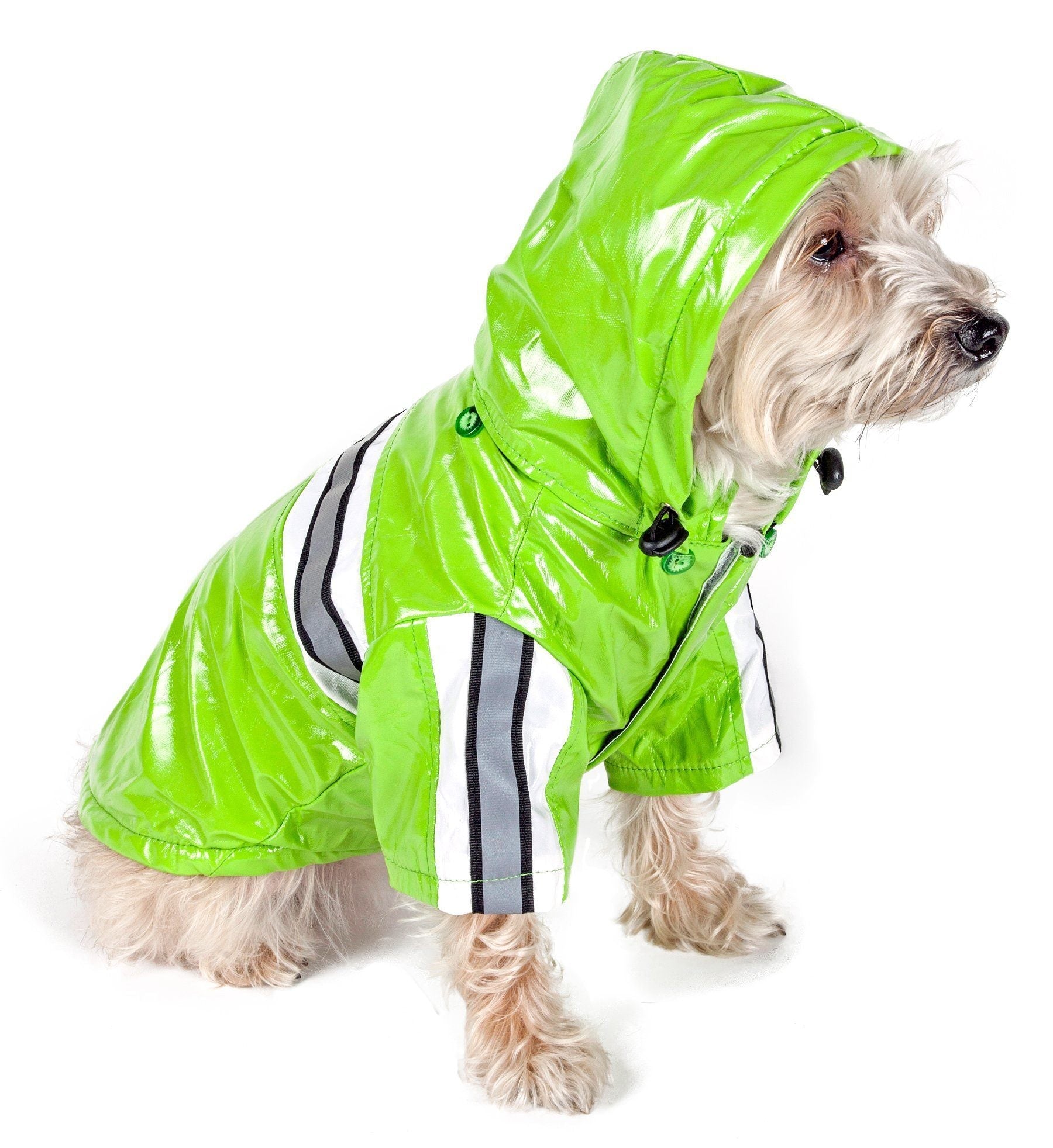 Reflecta-Glow Reflective Waterproof Adjustable Dog Raincoat with Removable Hood