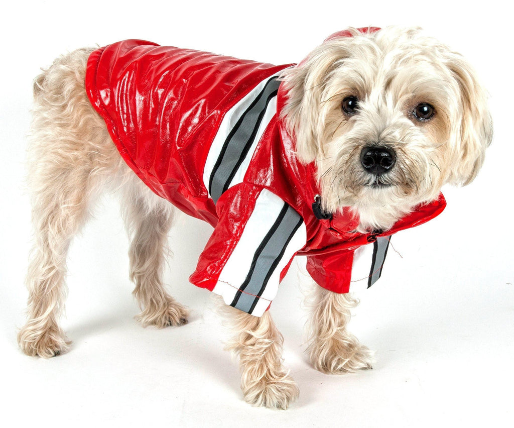 Reflecta-Glow Reflective Waterproof Adjustable Dog Raincoat with Removable Hood