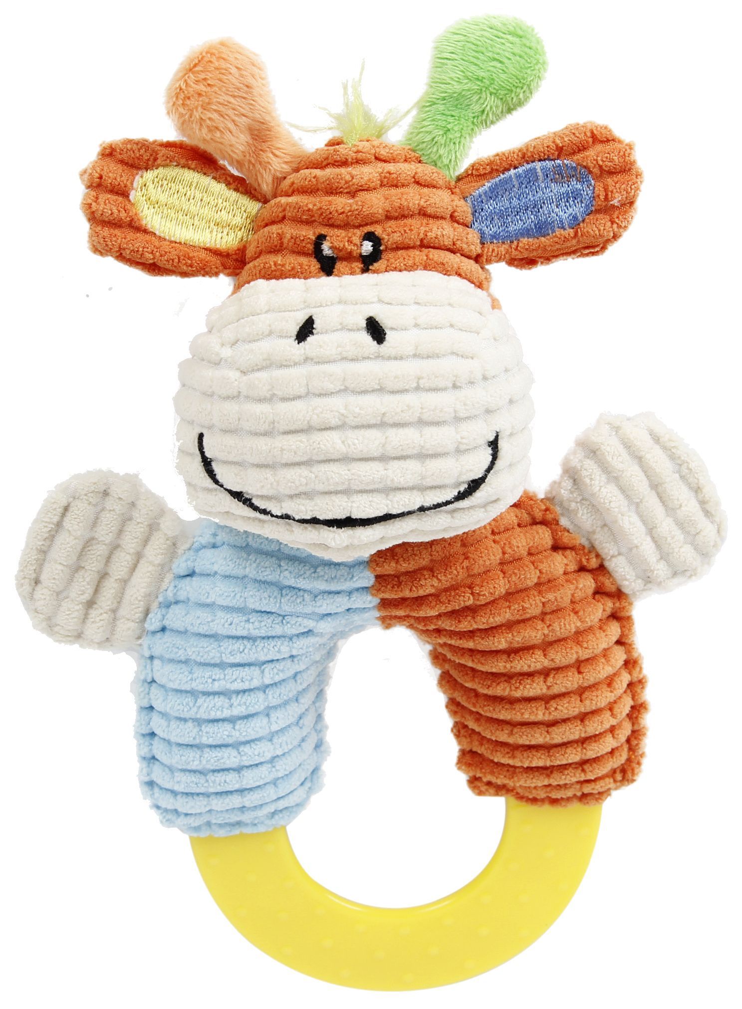 Ring-O-Round Plush Squeaking and Rubber Teething Newborn Puppy Dog Toy