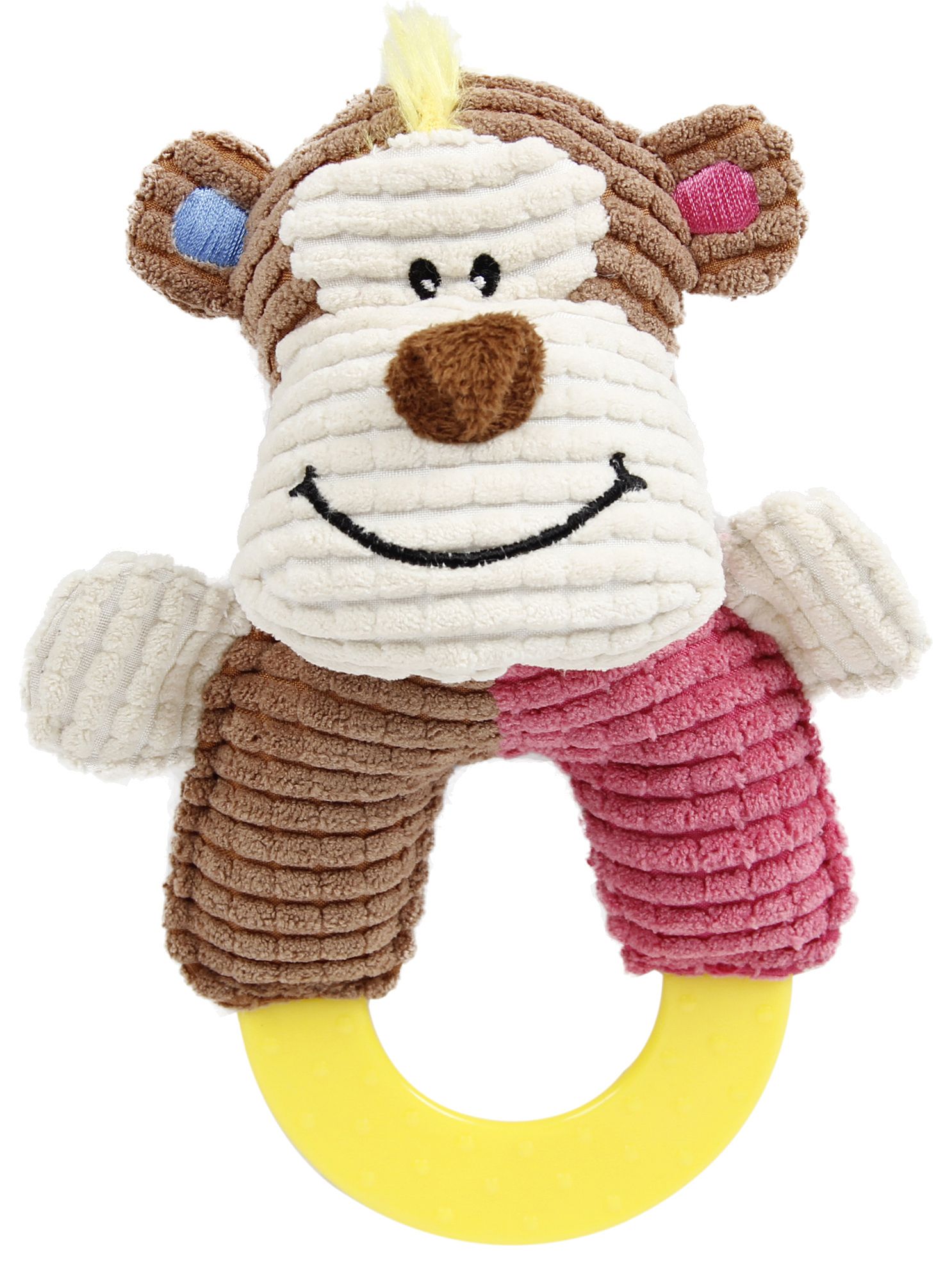 Ring-O-Round Plush Squeaking and Rubber Teething Newborn Puppy Dog Toy