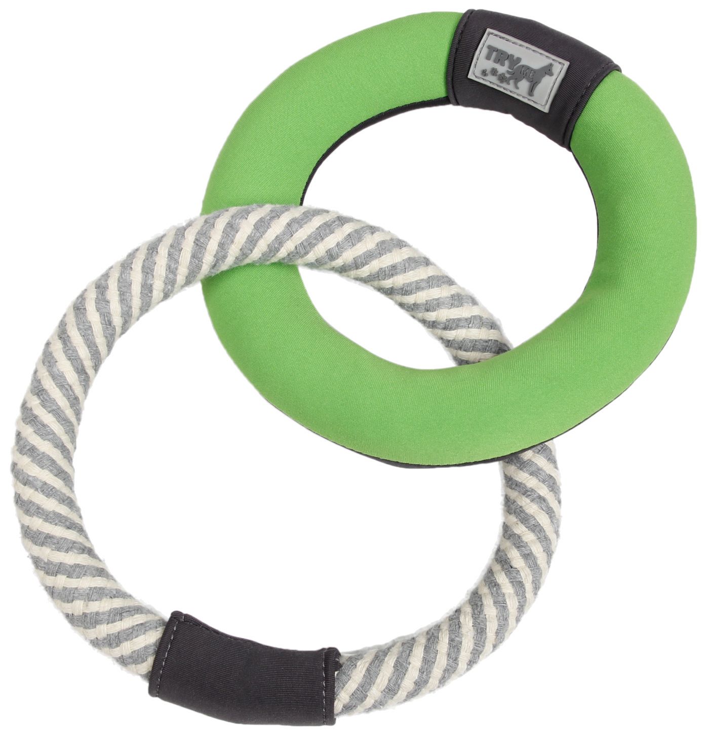 Ring Toss Dual-Connecting Jute Rope and Floating Ring Dog Toy