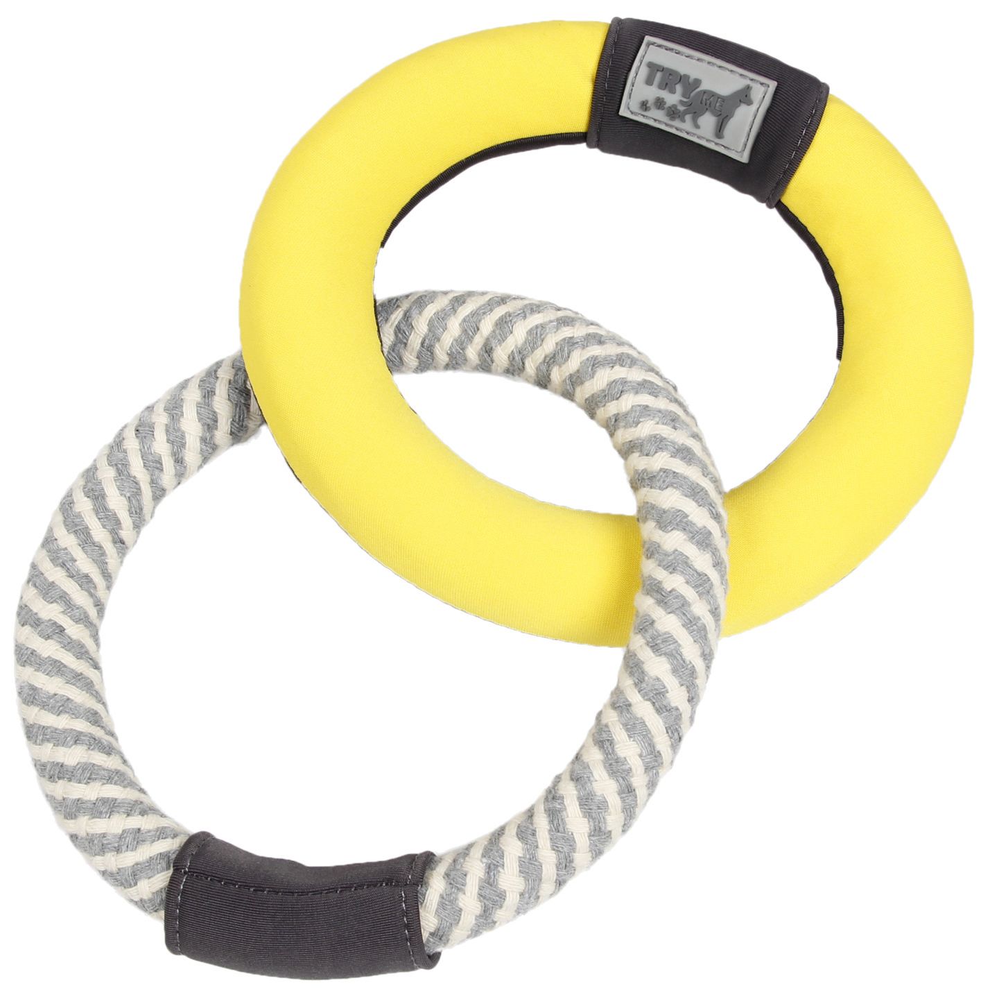 Ring Toss Dual-Connecting Jute Rope and Floating Ring Dog Toy