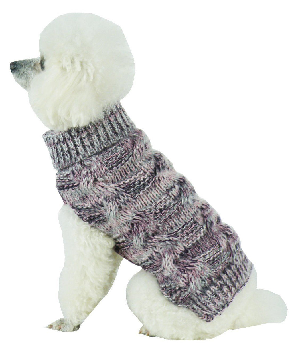 Royal Bark Heavy Cable Knitted Designer Fashion Dog Sweater