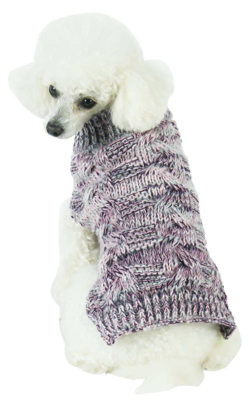 Royal Bark Heavy Cable Knitted Designer Fashion Dog Sweater