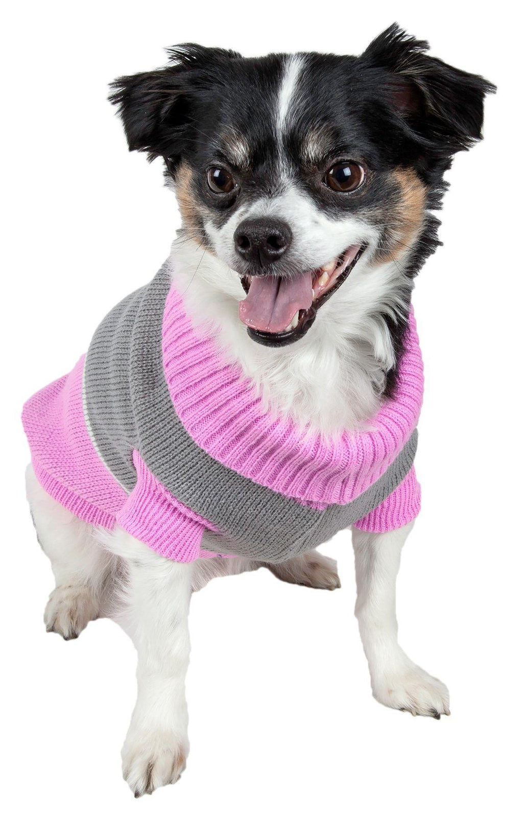 Snow Flake Cable-Knitted Ribbed Fashion Turtle Neck Dog Sweater