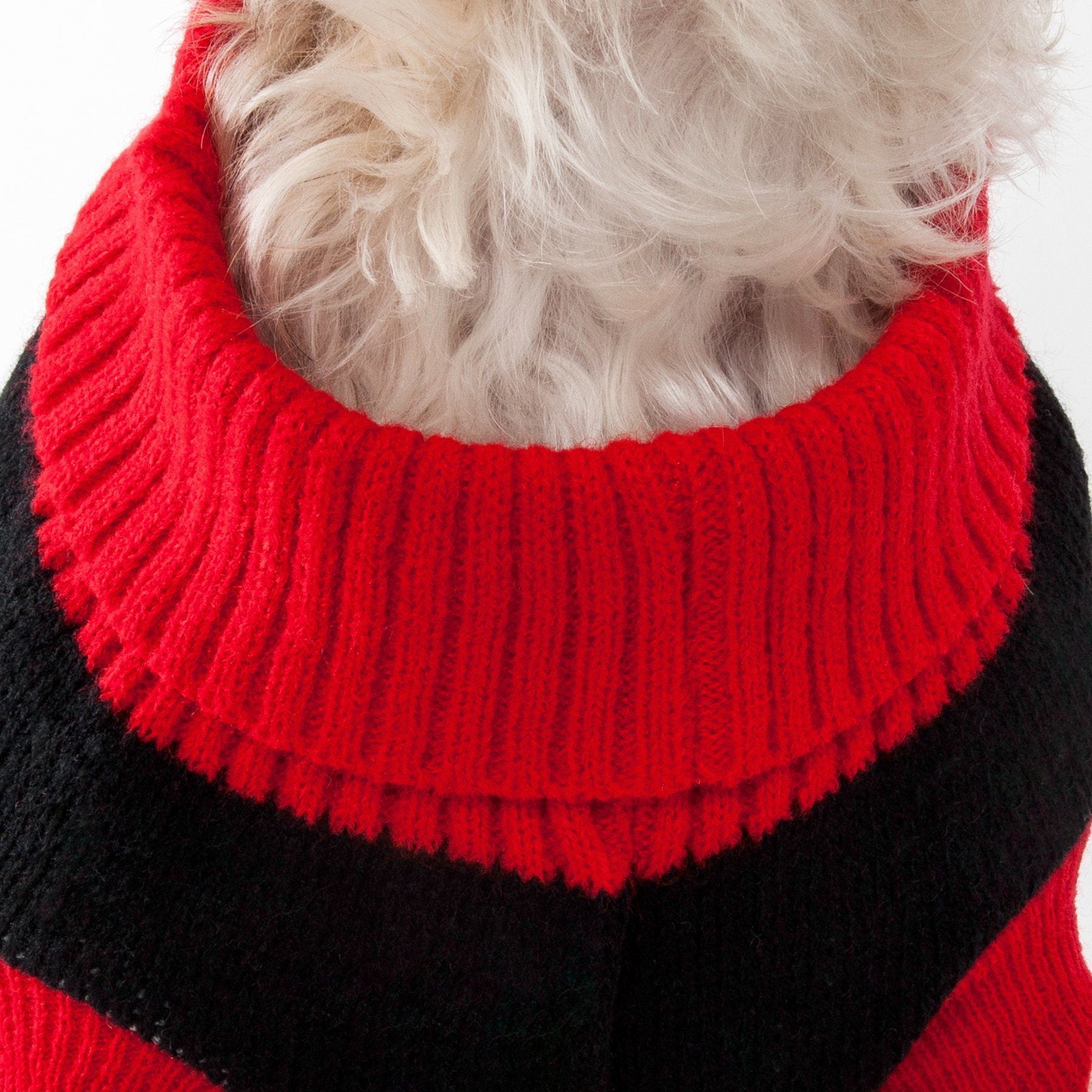 Snow Flake Cable-Knitted Ribbed Fashion Turtle Neck Dog Sweater