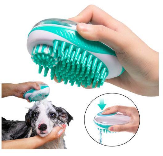 Swasher 2-in-1 Shampoo Dispensing Dog and Cat Bathing Brush – Silicone Grooming Massager
