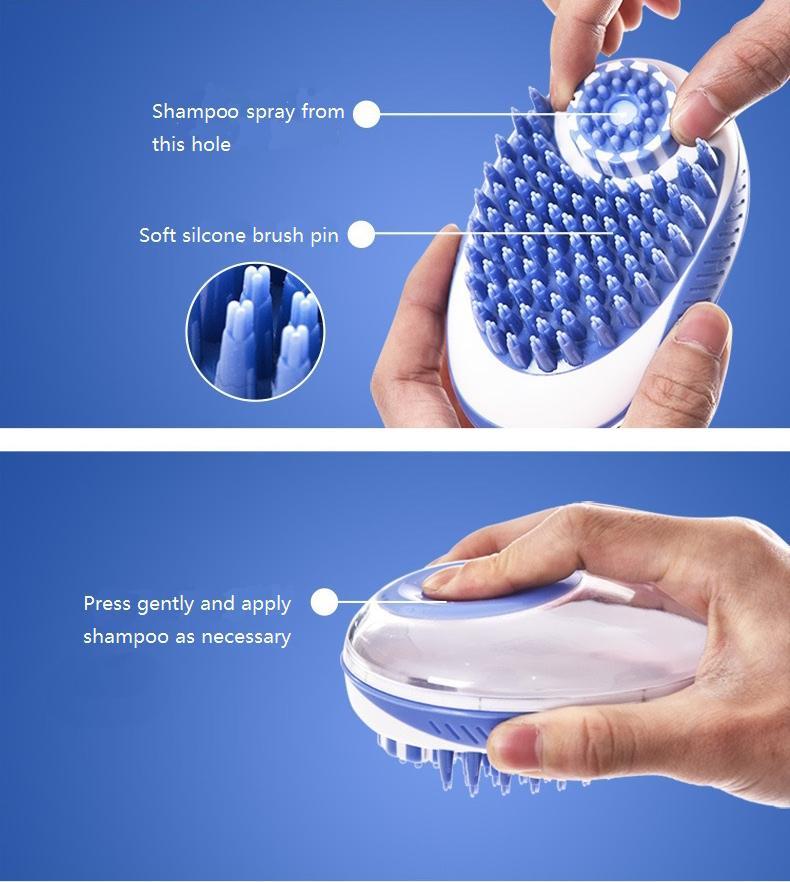 Swasher 2-in-1 Shampoo Dispensing Dog and Cat Bathing Brush – Silicone Grooming Massager