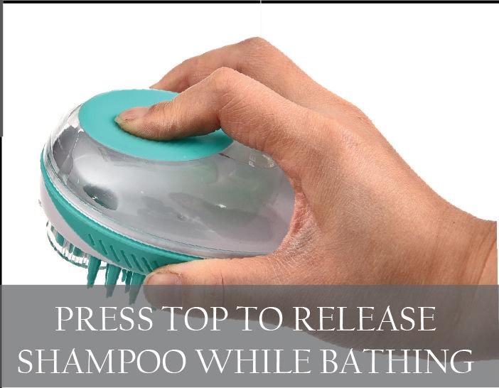 Swasher 2-in-1 Shampoo Dispensing Dog and Cat Bathing Brush – Silicone Grooming Massager
