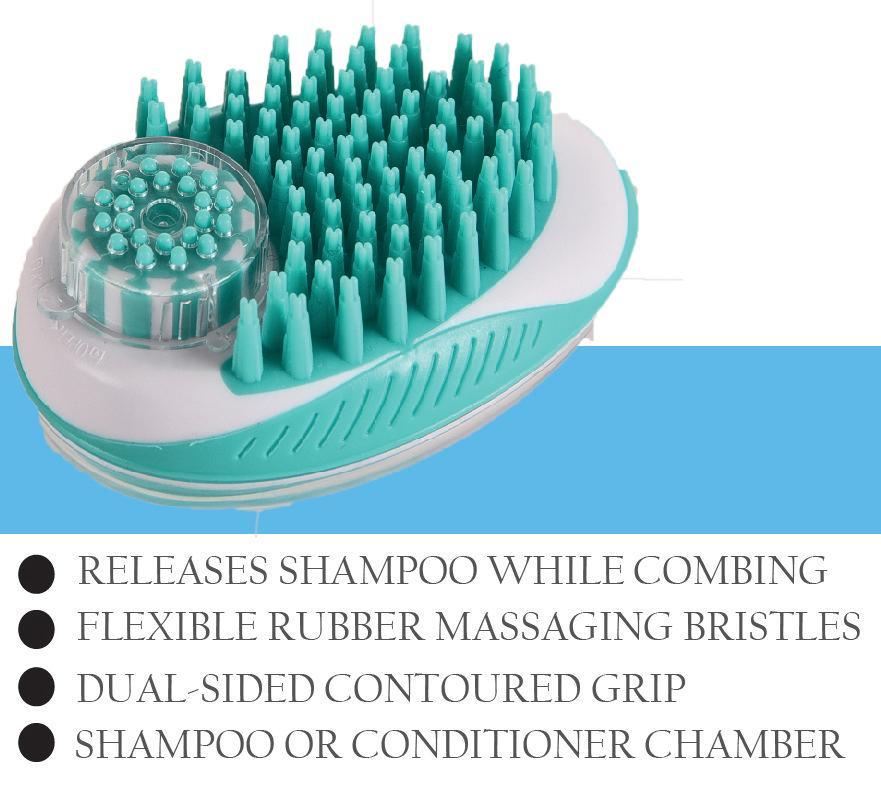 Swasher 2-in-1 Shampoo Dispensing Dog and Cat Bathing Brush – Silicone Grooming Massager