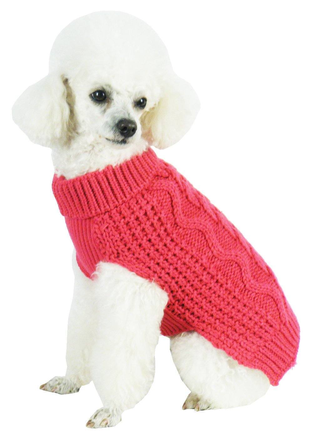 Swivel-Swirl Heavy Cable Knitted Fashion Designer Dog Sweater